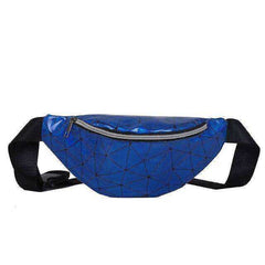 Holographic Waist Belt Bag Women Pink Silver Fanny Geometric Pack