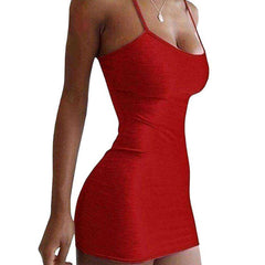 Thin Shoulder Strap Slim Mini Tight Women's Short Dress