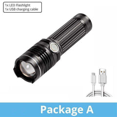 Rechargeable LED Flashlight With 4 Core P50 and 4 Colors LED Chip