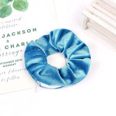 New Velvet Tencel Zipper Pocket Hairband Elastic  Accessories