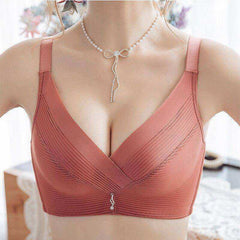 Women Sexy Push Up Lingerie Wire Free Bras Wide Straps Underwear