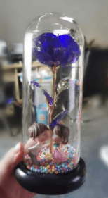 Red Rose In A Glass Dome With LED Light