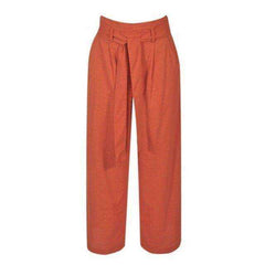 Casual cotton Wide leg sashes loose female long pants