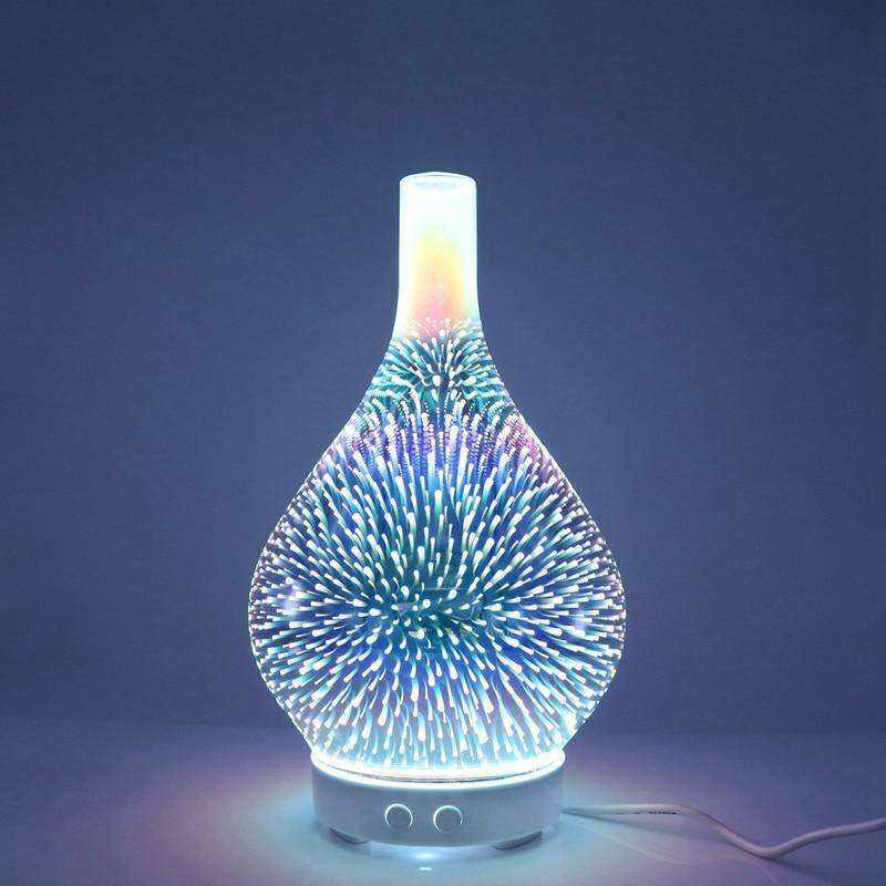3D Glass Vase Shape Air Humidifier 7 Color Led Night Light