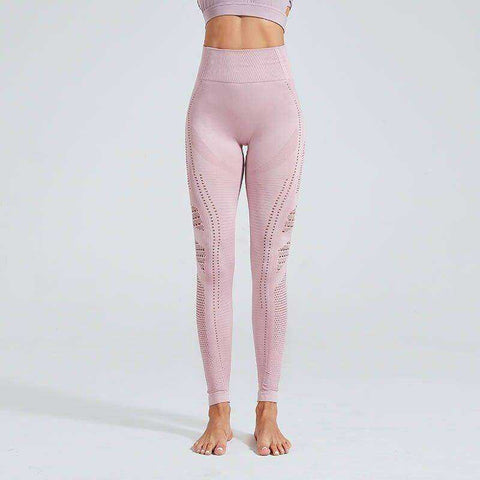 Image of Aesthetic Sexy High Waist Breathable Yoga Pants Seamless Athletic Leggings For Women
