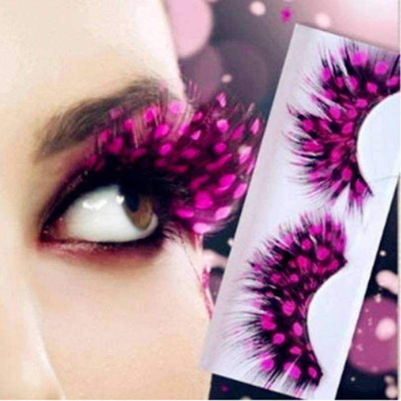 1 Pair Cosplay Feather False Eyelashes