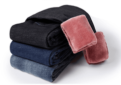 Women Warm Jean Pants