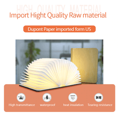 Foldable Magnetic Wooden Book LED Light Lamp
