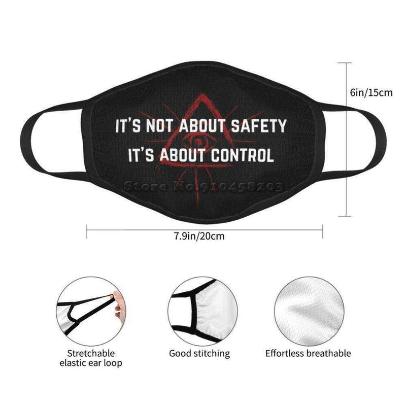 Control Safety Red Print Reusable Face Mask