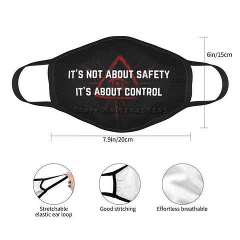 Image of Control Safety Red Print Reusable Face Mask