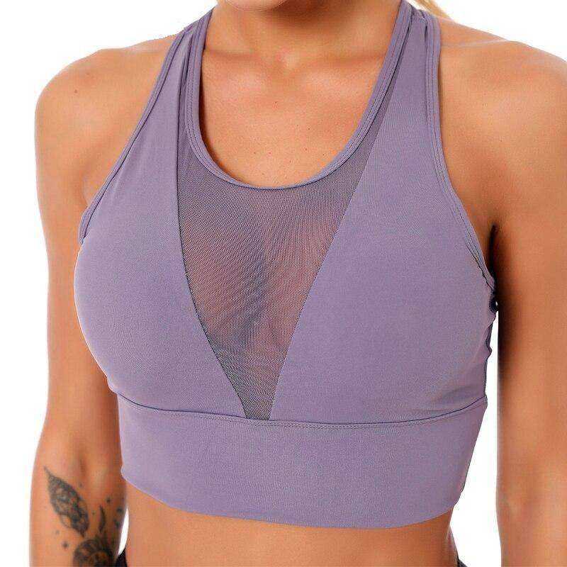 Aesthetic Breathable Mesh Sports Bra Tank Top For Women