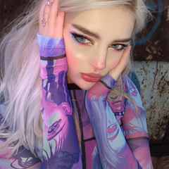 Goth Dark Y2K E-Girl O-Neck Mesh Aesthetic Print Bodycon T-Shirts