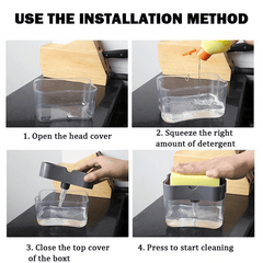 Manual Press Liquid Soap Dispenser With Washing Sponge