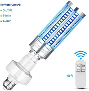 60W UV Germicidal Lamp E27 uv sterilizer Bulb with Remote Control uvc lamp sterilizer AC85-265V led ultraviolet Lights