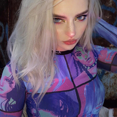 Goth Dark Y2K E-Girl O-Neck Mesh Aesthetic Print Bodycon T-Shirts