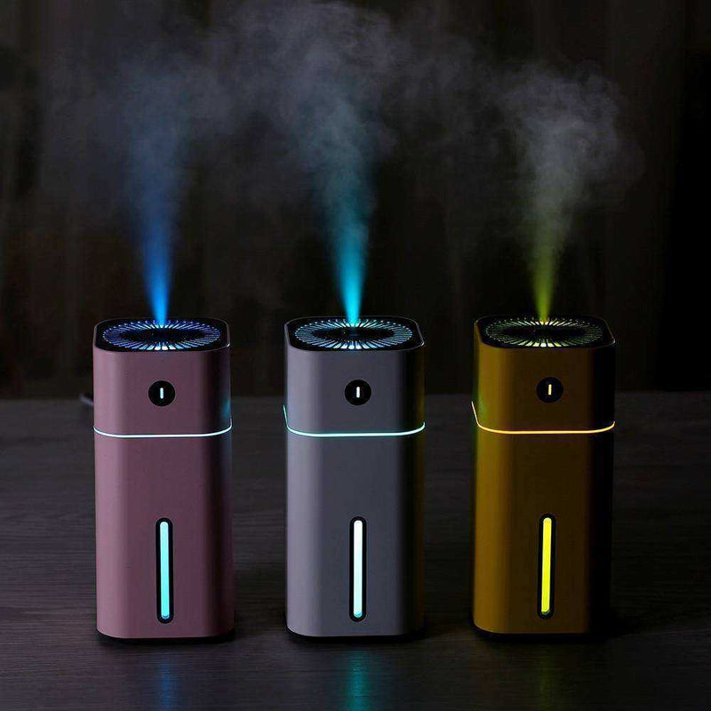 Aesthetic Mini LED Ultrasonic Square D Aroma Humidifier Air Purifier