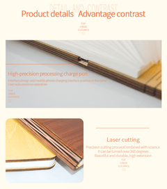 Foldable Magnetic Wooden Book LED Light Lamp