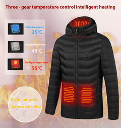 USB Electric Heated Vest Cotton Coat Camping Hiking Thermal Warmer Jacket