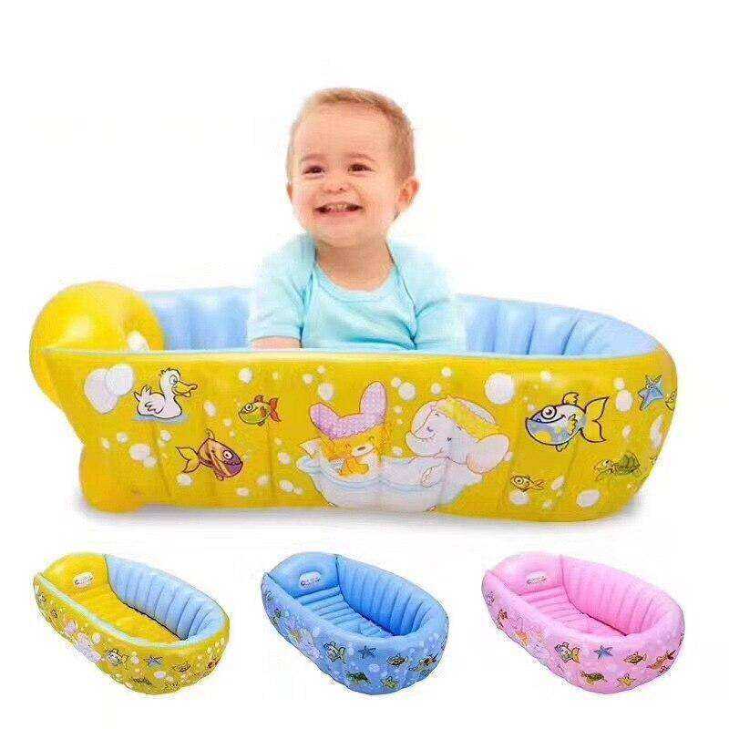 Portable Inflatable Baby Bath Tub Cushion Warm With Air Pump