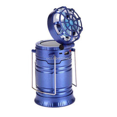 6 in 1 Portable Outdoor LED Camping Lantern With Fan Solar Rechargeable