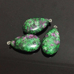 Large Size Green Stone Natural Rubies Zoisite Quartz Pendant