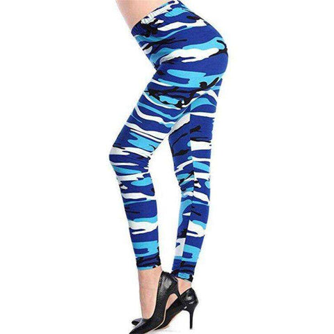 Image of New 2021 Fashion Plus Size Print Flower Guitar Plaid Thin Nine Leggings