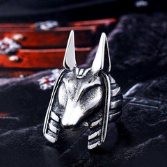 Old Egypt Ring God Style Jackal Head Amulet