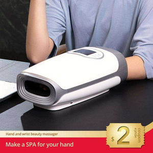 Electric Heat Air Compression Palm Hand Finger Wrist Spa Relax Pain Relief Massage Device