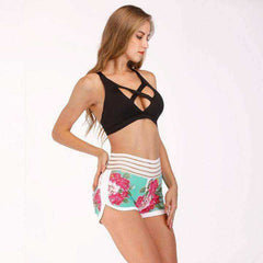 Aesthetic High Waist Summer Floral Flower Workout Booty Shorts