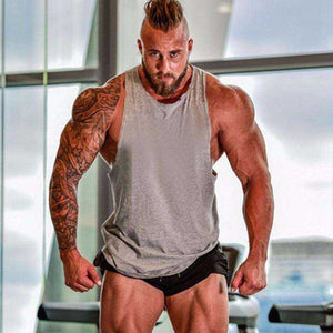 Men Undershirt Skull Bodybuilding Fitness Stringer Tank Tops