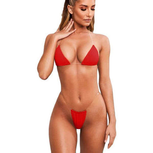 2021 New Women Sexy Micro G-string Thong Underwear Swimsuit Bikini Set