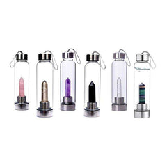 Direct Drinking Natural Glass 500ML Crystal Healing Bottle
