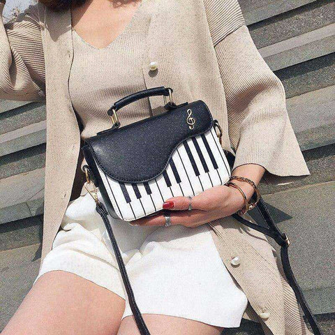 Image of Cute Piano Pattern Shoulder Bag