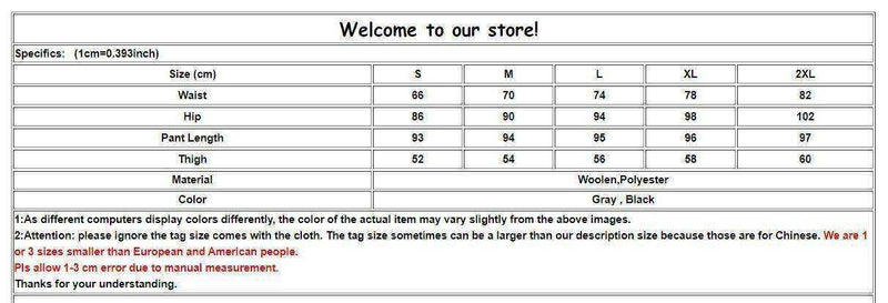 Woolen High Waist Casual Pencil Pants for Women