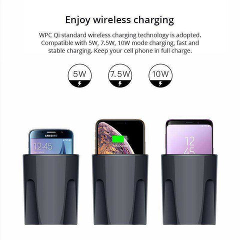 Image of Fast Wireless Car Charger Insert Cup Holder