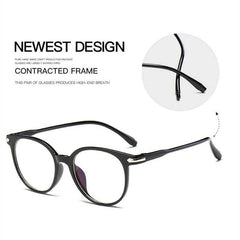 Anti Blue Light Eyeglasses Frame Vintage Round Clear Lens