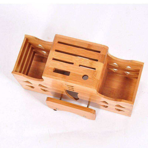 Image of Aesthetic Bamboo Wood Stand Knife Holder