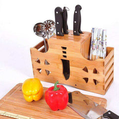 Aesthetic Bamboo Wood Stand Knife Holder