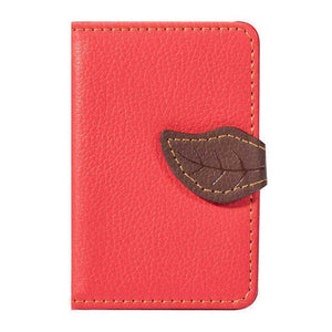Aesthetic Credit Card Holder PU Leather Wallet Portable Stick On Purse Back Adhesive