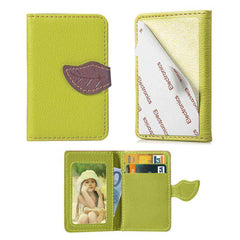Aesthetic Credit Card Holder PU Leather Wallet Portable Stick On Purse Back Adhesive