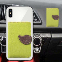 Aesthetic Credit Card Holder PU Leather Wallet Portable Stick On Purse Back Adhesive