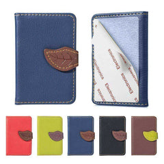 Aesthetic Credit Card Holder PU Leather Wallet Portable Stick On Purse Back Adhesive