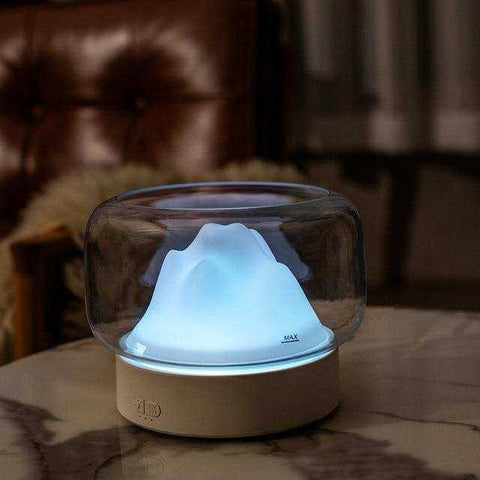 Image of Aesthetic Mountain View BPA Free Aroma Diffuser With Rainbow and Warm Night Lamp