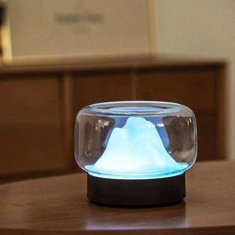 Image of Aesthetic Mountain View BPA Free Aroma Diffuser With Rainbow and Warm Night Lamp