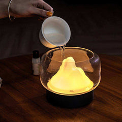Aesthetic Mountain View BPA Free Aroma Diffuser With Rainbow and Warm Night Lamp