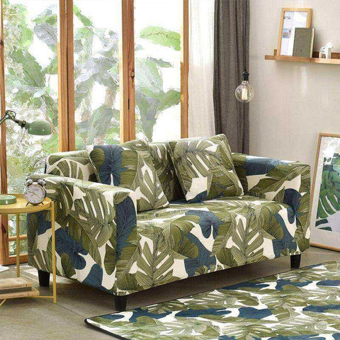 Image of Aesthetic Nature Sofa Covers Tropical Leaves