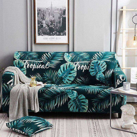 Image of Aesthetic Nature Sofa Covers Tropical Leaves