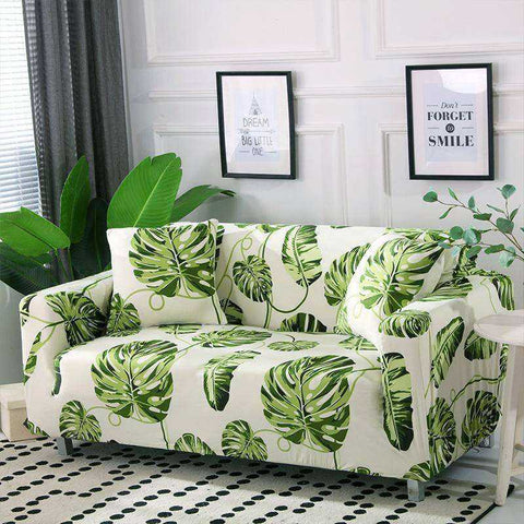 Image of Aesthetic Nature Sofa Covers Tropical Leaves