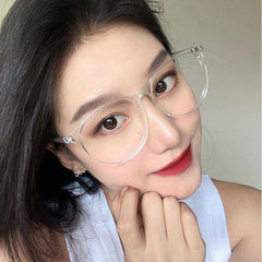 Women Men Transparent Computer Anti Blue Light Round Eyewear Glasses Frame