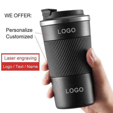 Image of 380ml/510ml Double Stainless Steel Leak-Proof Non-Slip Coffee Water Thermos Mug